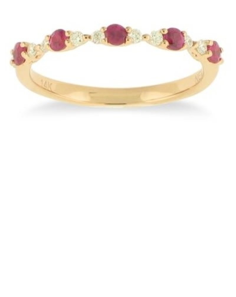 14K Yellow Gold Ruby and Diamond Ring