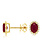 14K Yellow Gold Ruby and Diamond Stud Earrings