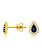 14K Yellow Gold Sapphire and Diamond Stud Earrings