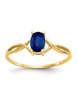 14K Yellow Gold Sapphire Birthstone Ring