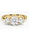 14K Yellow Gold Three Stone Round Diamond Engagement Ring