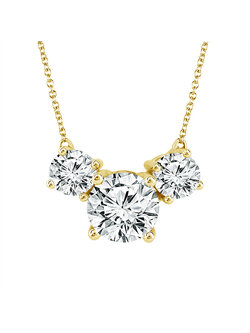 14K Yellow Gold Trio Diamond Necklace