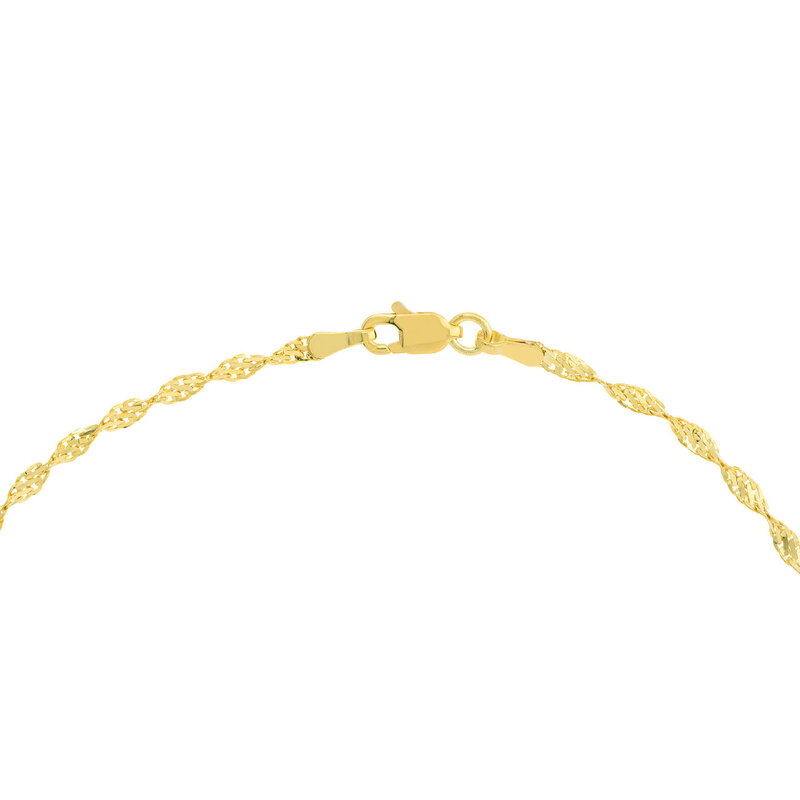 14K Yellow Gold Twisted Dorica Anklet