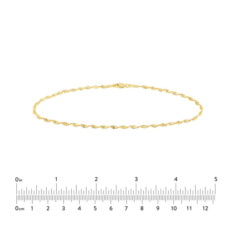 14K Yellow Gold Twisted Dorica Anklet