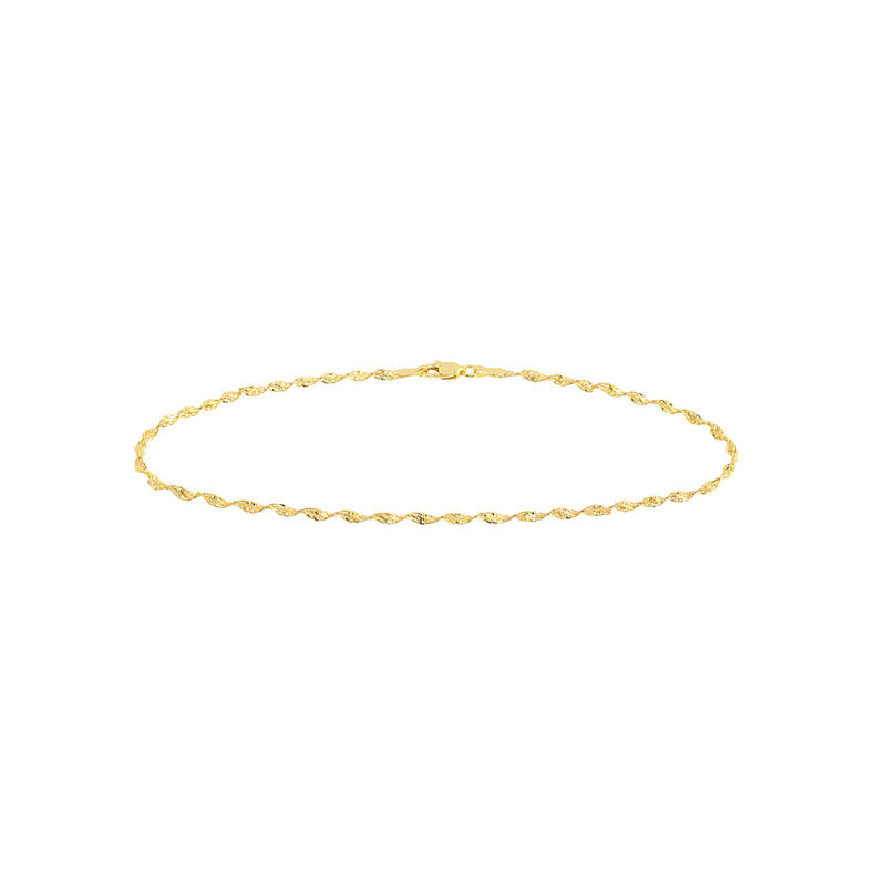 14K Yellow Gold Twisted Dorica Anklet