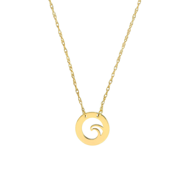 14K Yellow Gold Wave Necklace