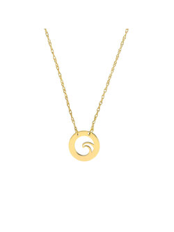 14K Yellow Gold Wave Necklace