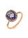 14KT PG .21CTW AMETHYST/PAVE DIAMOND RING(O3.00CT AME)