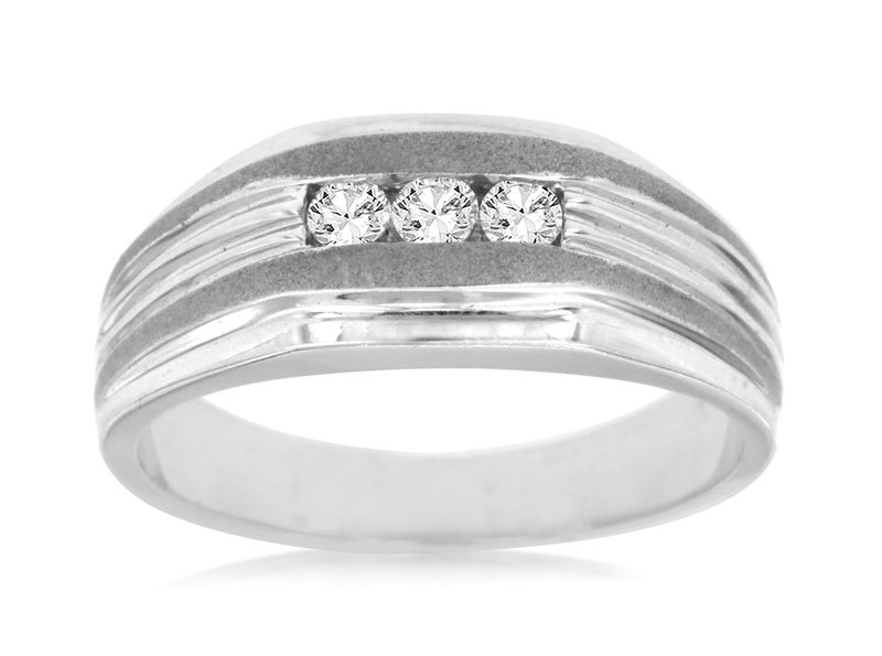 14KT WG .25CTW THREE DIAMOND BAND