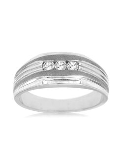 14KT WG .25CTW THREE DIAMOND BAND