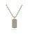 18 inch 14K Yellow Gold Diamond Pave' Dog Tag Hollow Chain Necklace