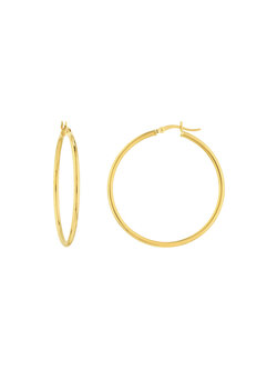 2mm x 40mm Polished Hoop Earrings