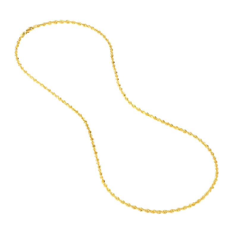 3mm Diamond Cut Rope Chain with Lobster Lock