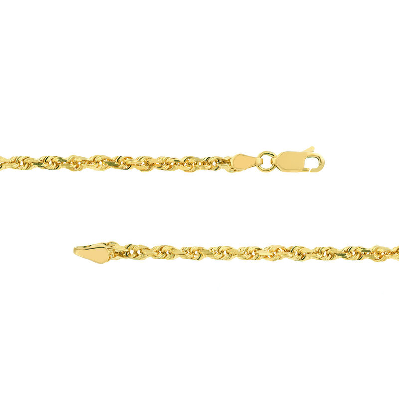 3mm Diamond Cut Rope Chain with Lobster Lock