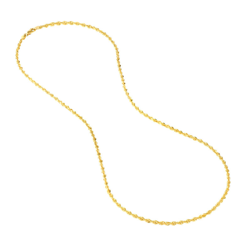 3mm Diamond Cut Rope Chain with Lobster Lock