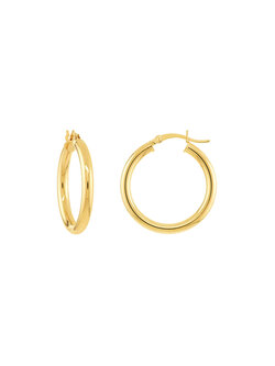 3mm x 25mm Polished Hoop Earrings