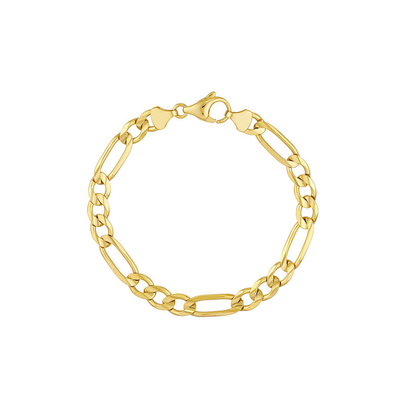 7.2mm Light Concave Figaro Chain Bracelet