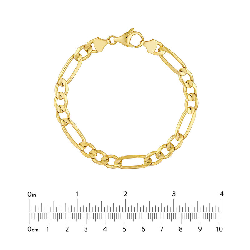 7.2mm Light Concave Figaro Chain Bracelet