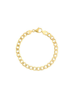 7.2mm Light Open Curb Chain Bracelet with Lobster Lock