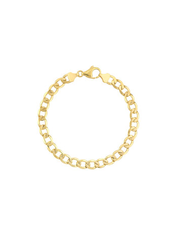 7.2mm Light Open Curb Chain Bracelet with Lobster Lock