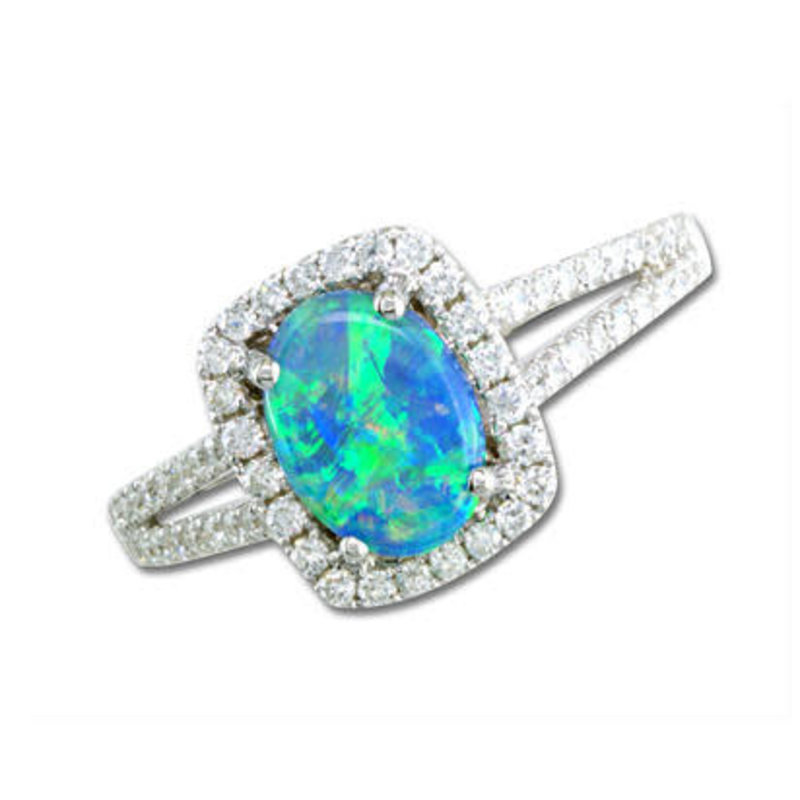 Australian Opal & Diamond Ring