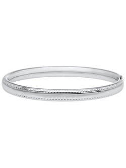 Beaded Edge Sterling Silver Baby Bangle