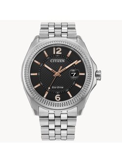 Citizen Corso Classic Eco Drive with Black Dial and Stainless Steel Bracelet