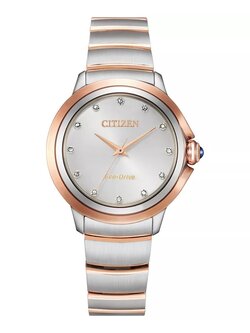 Citizen Eco-Drive Women's Ceci Diamond Accent Two-Tone Stainless Steel Bracelet Watch 32mm