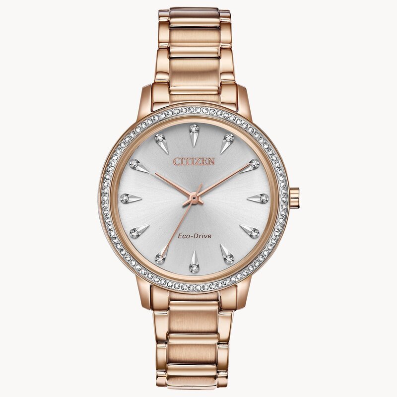 Citizen Silhouette Crystal Eco Drive Rose Gold Watch