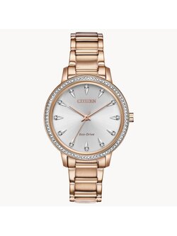 Citizen Silhouette Crystal Eco Drive Rose Gold Watch