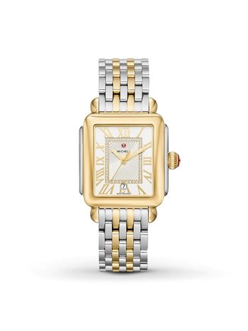 Deco Two-Tone 18K Gold Diamond Dial Watch