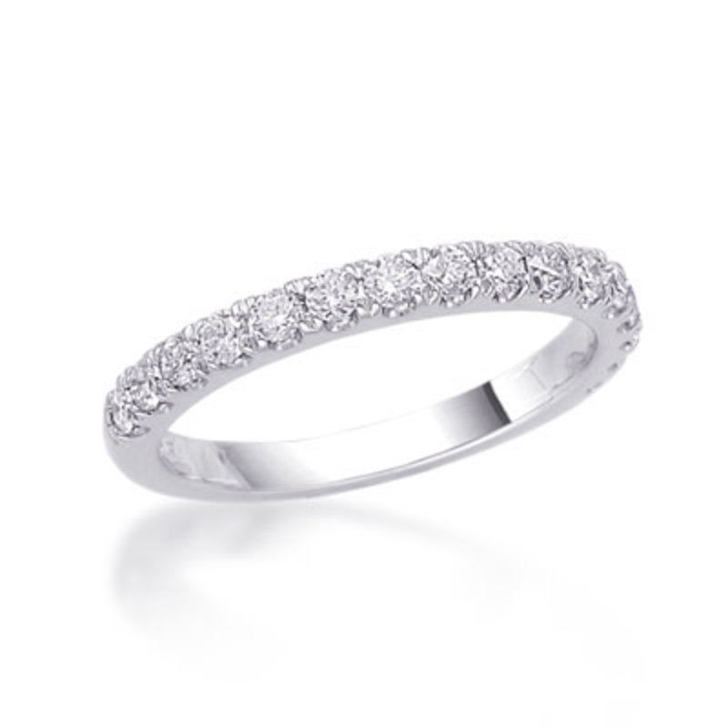 Epoque Jewelry 14K White Gold Pave Diamond Wedding Band