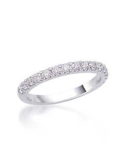 Epoque Jewelry 14K White Gold Pave Diamond Wedding Band