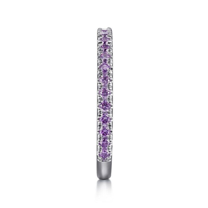 Gabriel & Co. 14K White Gold Amethyst Stackable Ring