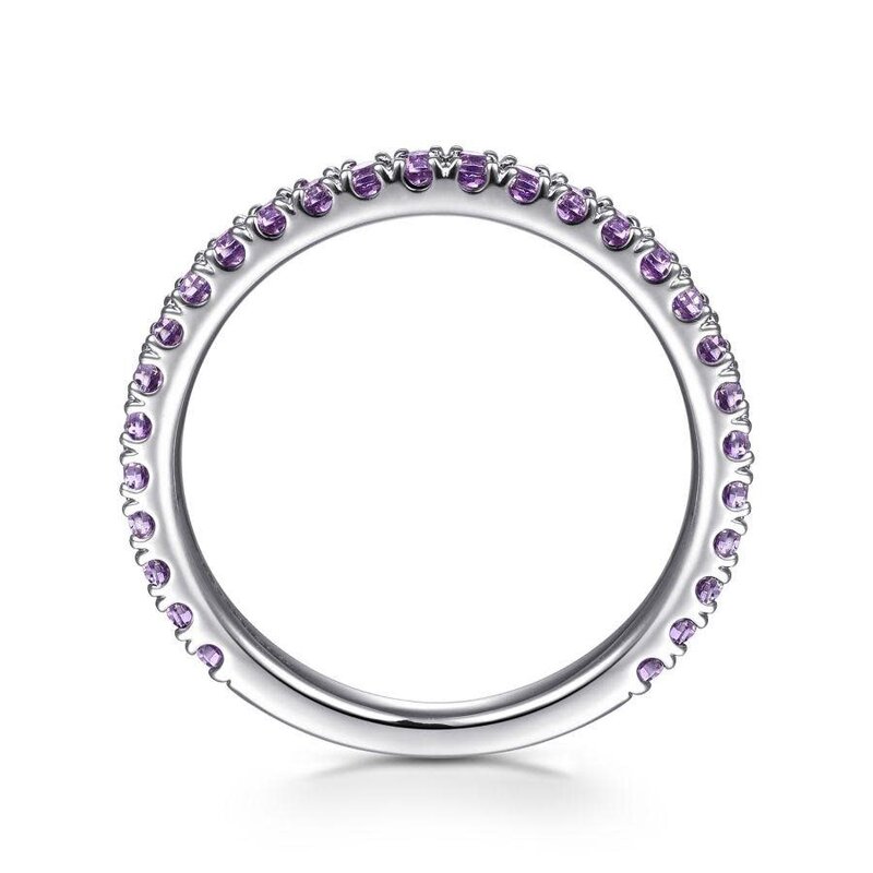 Gabriel & Co. 14K White Gold Amethyst Stackable Ring