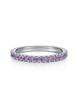 Gabriel & Co. 14K White Gold Amethyst Stackable Ring