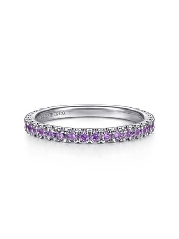 Gabriel & Co. 14K White Gold Amethyst Stackable Ring