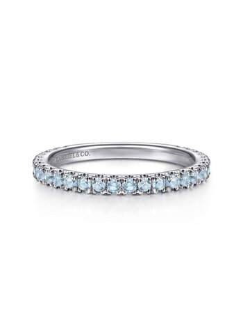 Gabriel & Co. 14K White Gold Blue Topaz Stacklable Ring