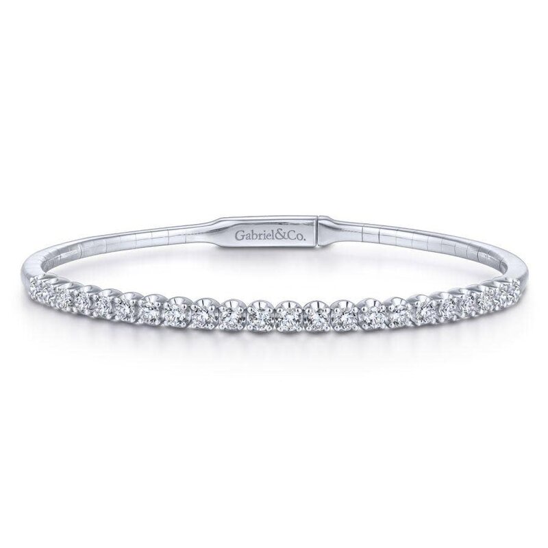 Gabriel & Co. 14K White Gold Diamond Bangle Bracelet