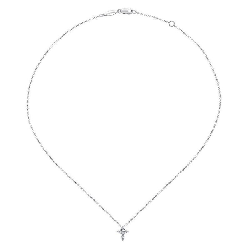 Gabriel & Co. 14K White Gold Diamond Cross Necklace