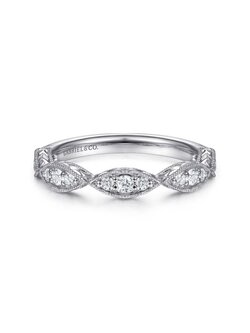 Gabriel & Co. 14K White Gold Diamond Marquise Station Ring