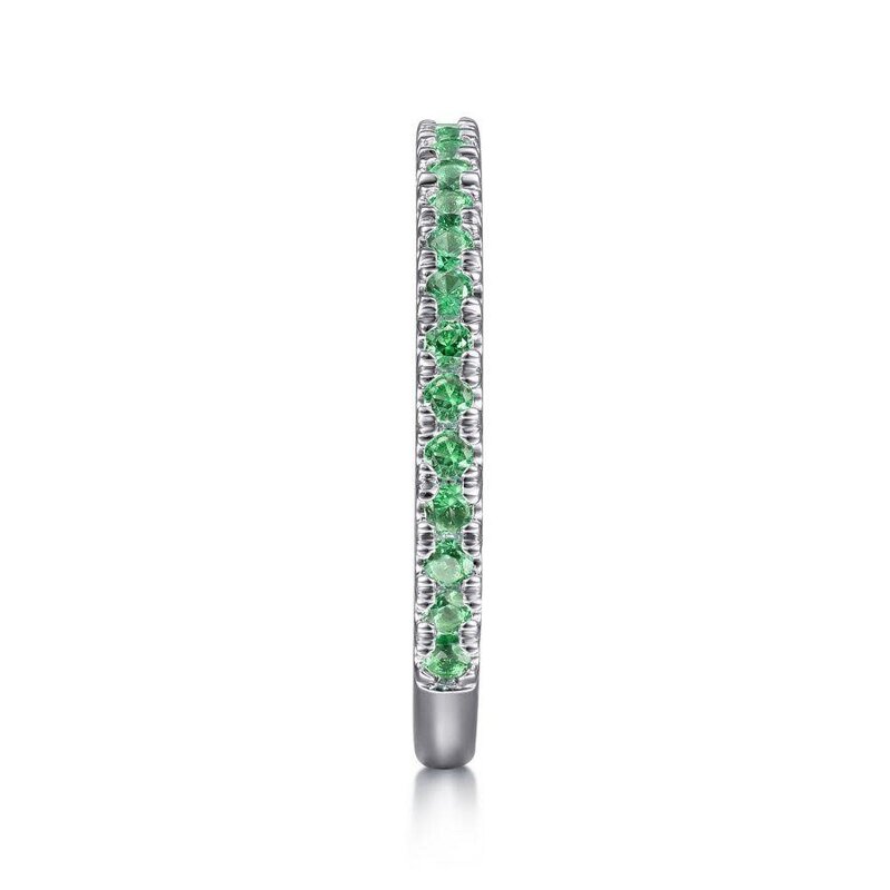 Gabriel & Co. 14K White Gold Emerald Stacklable Ring