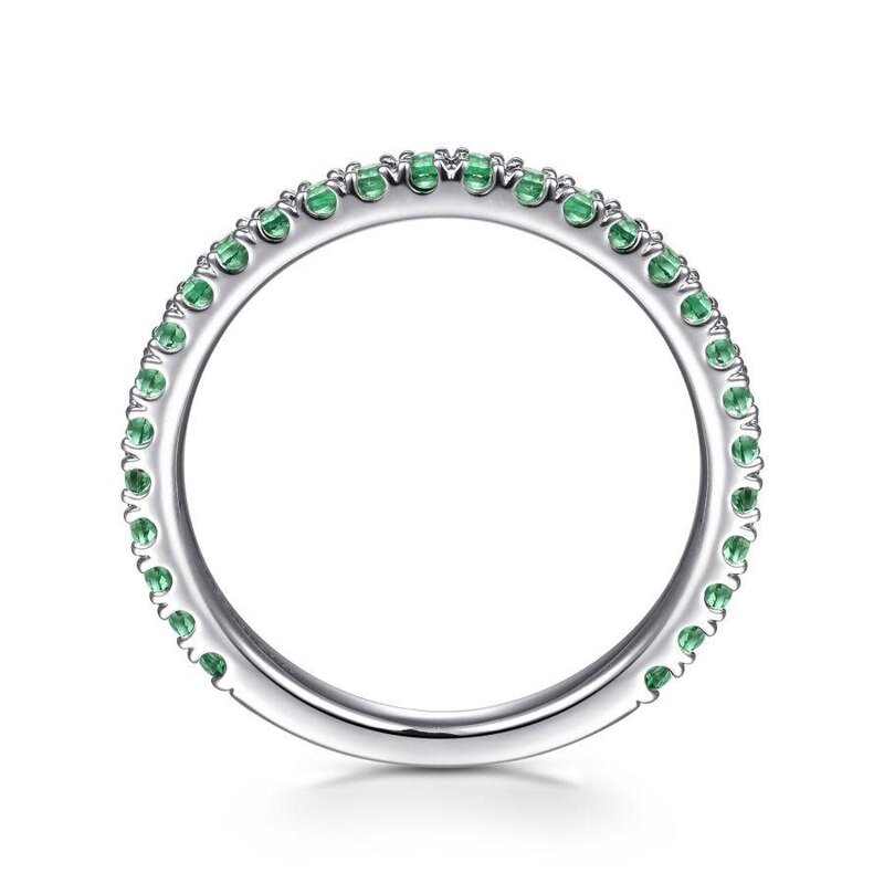 Gabriel & Co. 14K White Gold Emerald Stacklable Ring