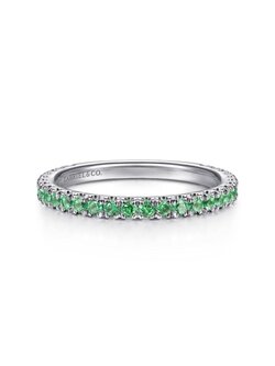 Gabriel & Co. 14K White Gold Emerald Stacklable Ring