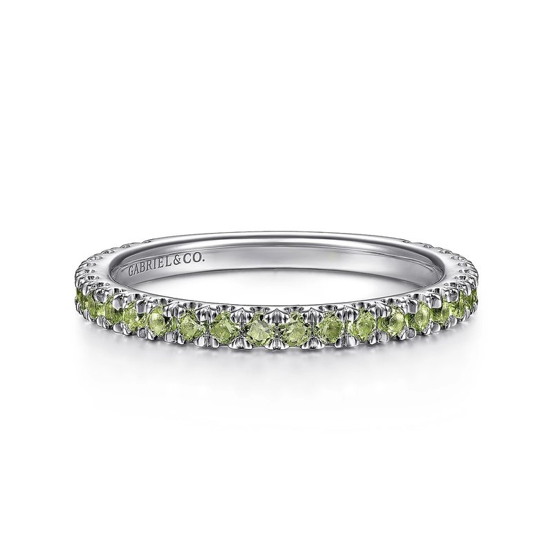 Gabriel & Co. 14K White Gold Peridot Stackable Ring