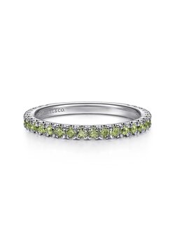 Gabriel & Co. 14K White Gold Peridot Stackable Ring