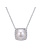 Gabriel & Co. 14K White Gold Round Cultured Pearl and Diamond Cushion Halo Pendant Necklace