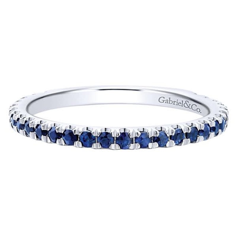 Gabriel & Co. 14K White Gold Sapphire Stackable Ring