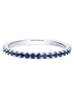 Gabriel & Co. 14K White Gold Sapphire Stackable Ring