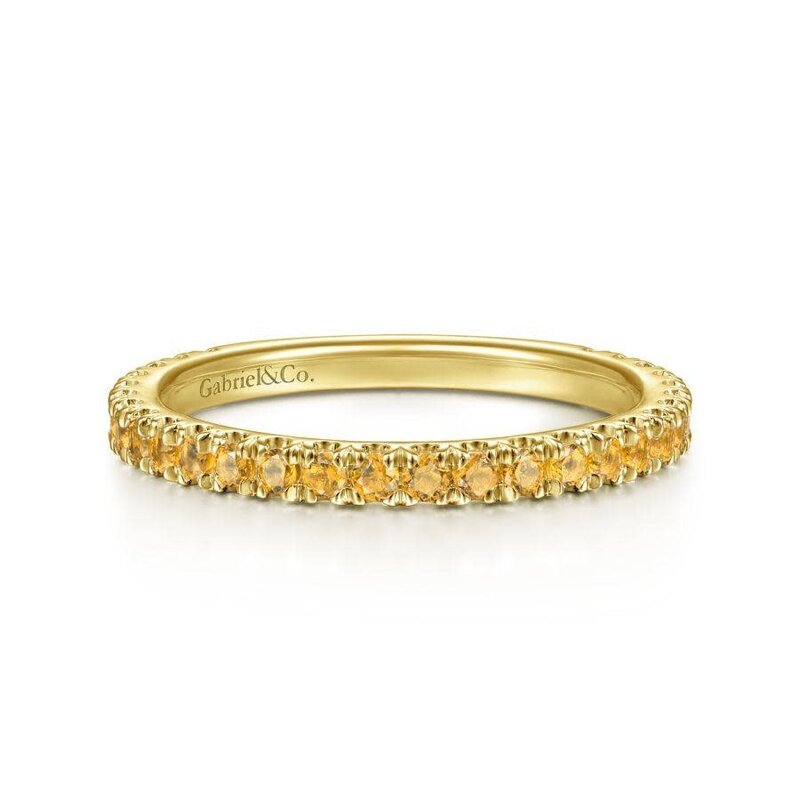 Gabriel & Co. 14K Yellow Gold Citrine Stacklable Ring